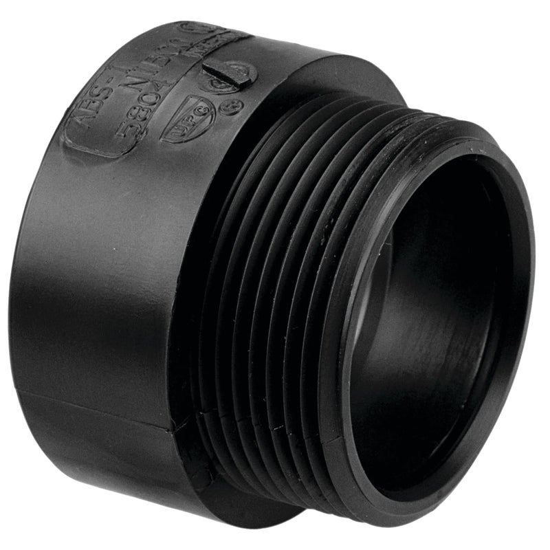 NIBCO Fig No U5804, 1-1/2 in. ABS DWV Male Adapter Hub x Male Iron Pipe Thread (MIPT) Threaded - Image 1